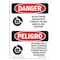 Signmission Safety Sign, OSHA Danger, 18" Height, Do Not Enter Trailer With Forklift Spanish OS-DS-D-1218-VS-1136 - alternate 1